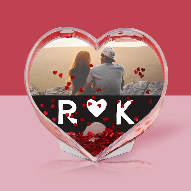Fotokolaż: Miłosne Monogramy Ze Zdjęciami - Kula Śnieżna Serce