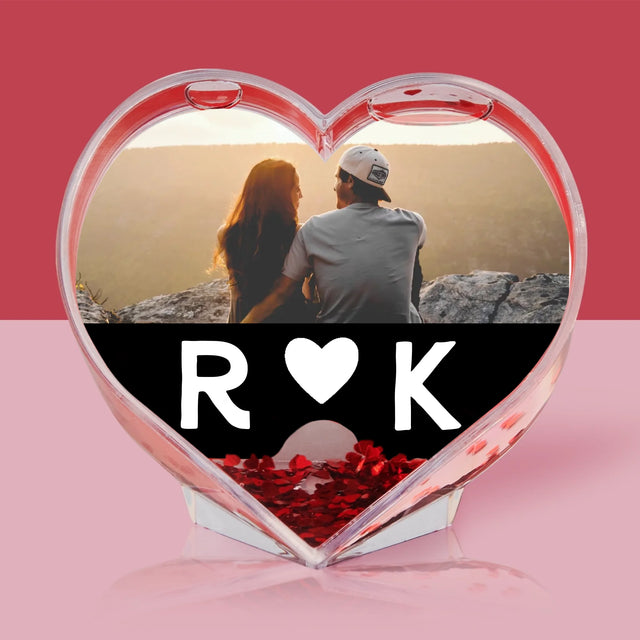 Fotokolaż: Miłosne Monogramy Ze Zdjęciami - Kula Śnieżna Serce