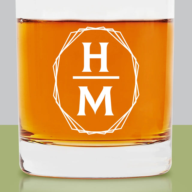 Monogram: Inicjały w Ramce - Szklanka Do Whisky