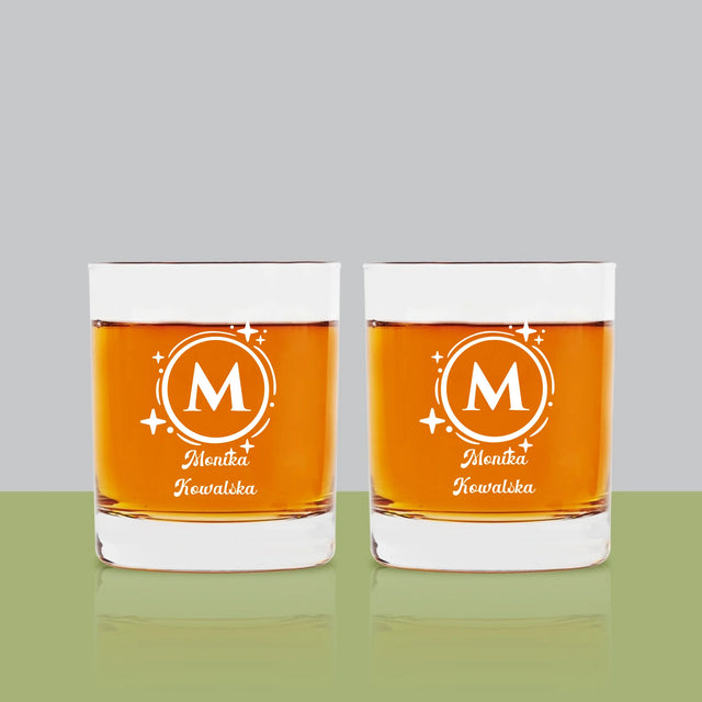 Monogram: Imię Nazwisko Monogram - Szklanka Do Whisky