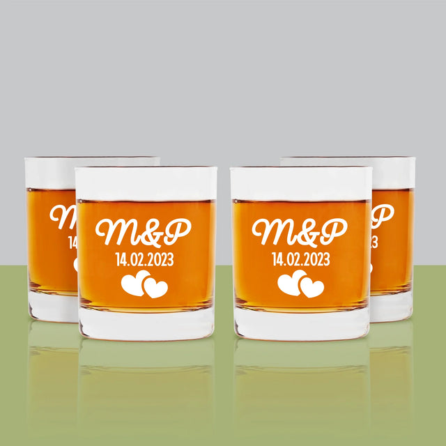 Monogram: Inicjały Serca - Szklanka Do Whisky