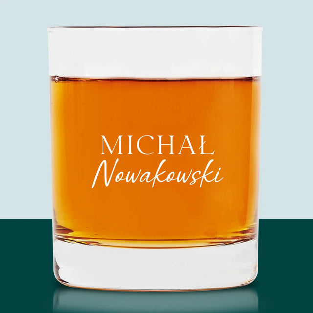 Monogram: Imię i Nazwisko - Szklanka Do Whisky