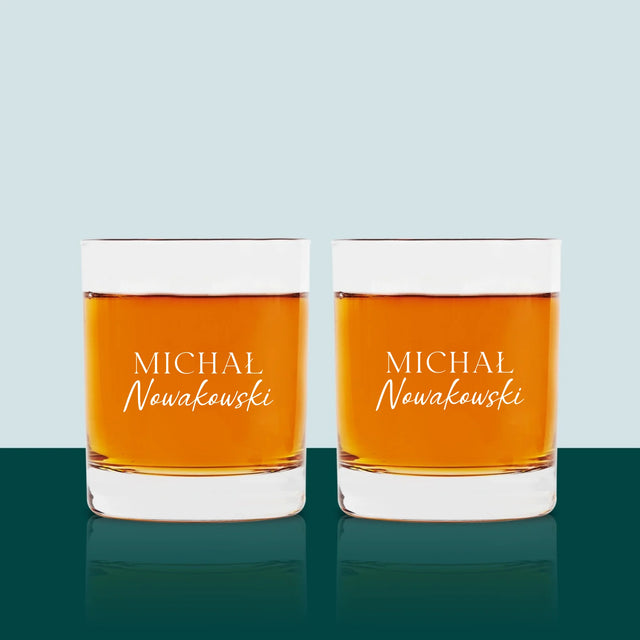 Monogram: Imię i Nazwisko - Szklanka Do Whisky