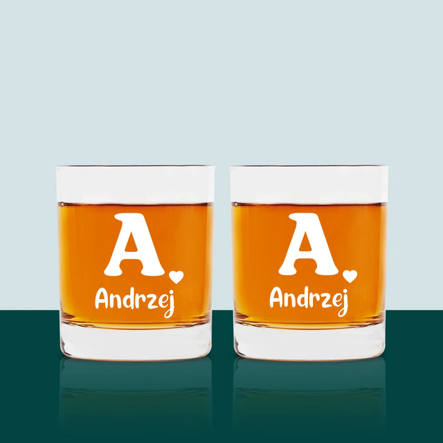 Monogram: Twój Inicjał z Imieniem - Szklanka Do Whisky
