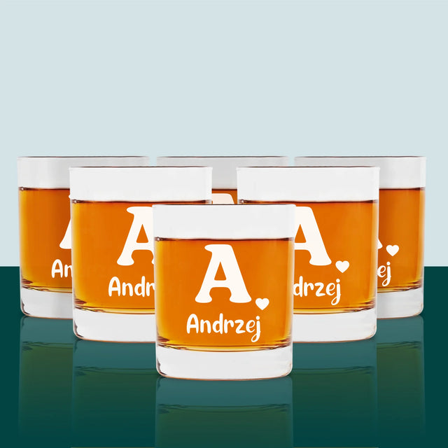 Monogram: Twój Inicjał z Imieniem - Szklanka Do Whisky