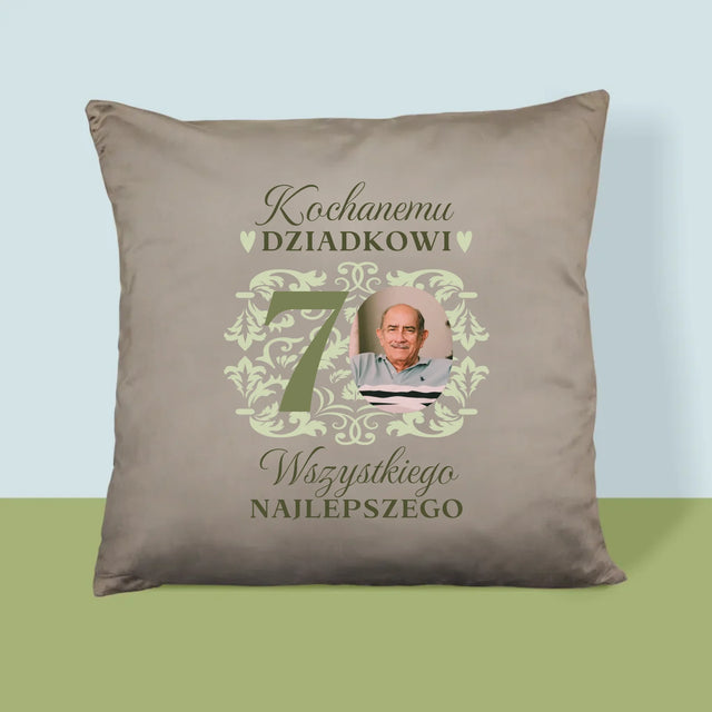 Zdjęcie I Podpis: Kochanemu Dziadkowi Wszystkiego Najlepszego - Poduszka z Nadrukiem
