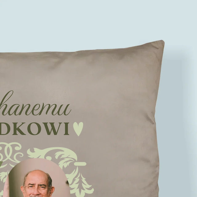 Zdjęcie I Podpis: Kochanemu Dziadkowi Wszystkiego Najlepszego - Poduszka z Nadrukiem