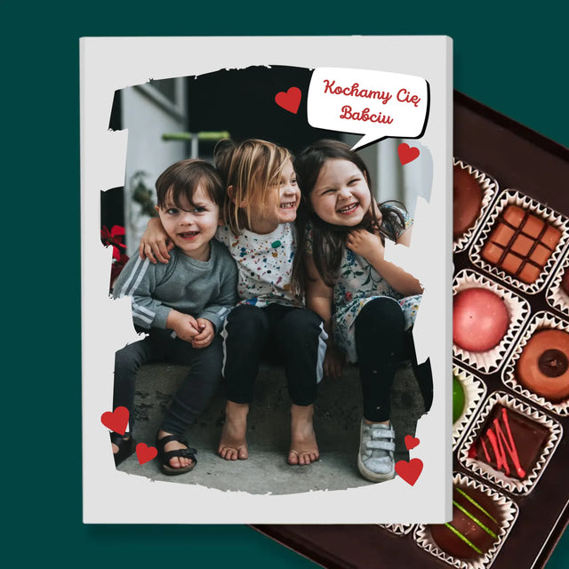 Zdjęcie i Podpis: Dla Kochanej Babci - Personalizowane Praliny
