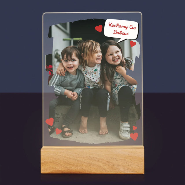Zdjęcie i Podpis: Dla Kochanej Babci - Wydruk Na Szkle Akrylowym