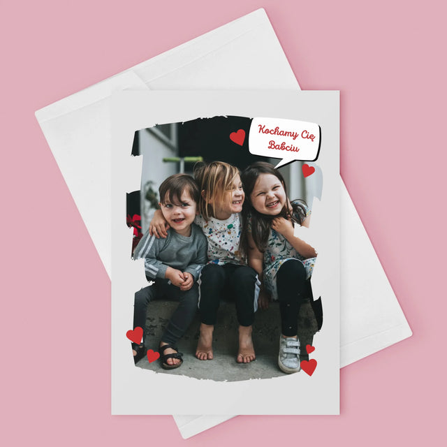 Zdjęcie i Podpis: Dla Kochanej Babci - Kartka z Życzeniami