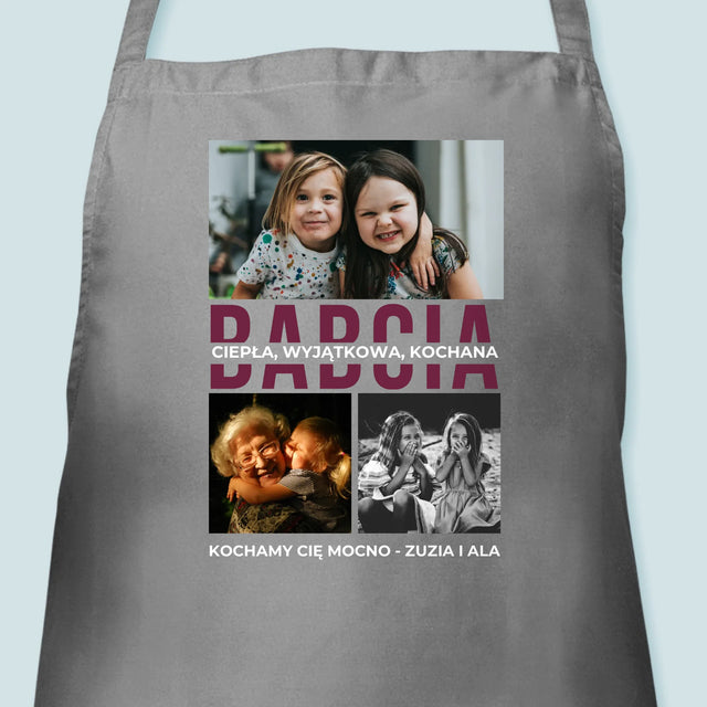 Fotokolaż: Babcia Cechy Charakteru - Fartuch z Nadrukiem