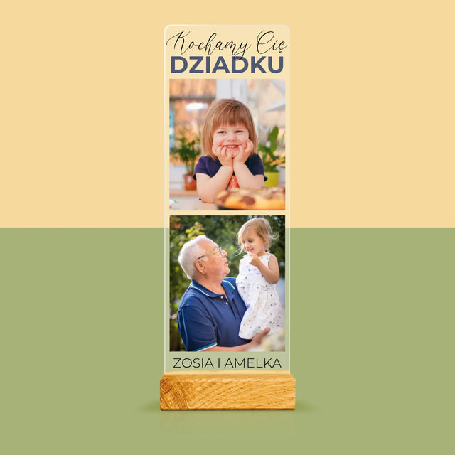 Fotokolaż: Kochamy Cię Dziadku - Zdjęcie Na Szkle Akrylowym Fotobudka
