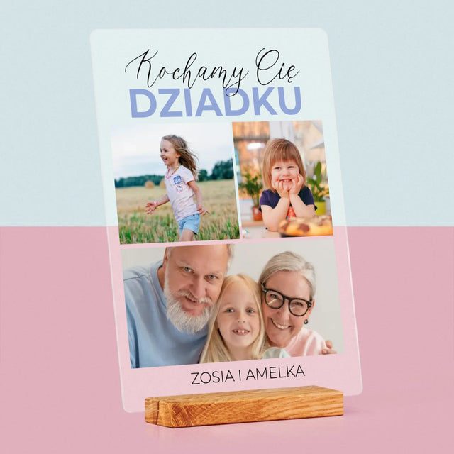 Fotokolaż: Kochamy Cię Dziadku - Wydruk Na Szkle Akrylowym