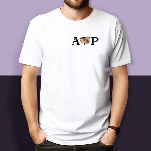 Zdjęcie I Podpis: Wasze Inicjały Z Sercem - Koszulki Dla Par