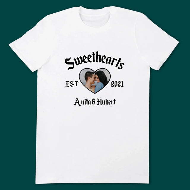 Zdjęcie I Podpis: Sweethearts - Koszulki Dla Par