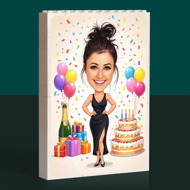 Karykatura: Urodzinowa - Klocki LEGO z Nadrukiem