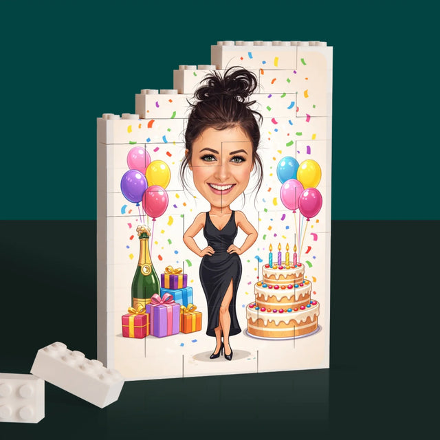Karykatura: Urodzinowa - Klocki LEGO z Nadrukiem