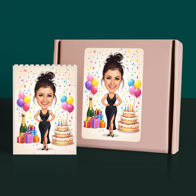 Karykatura: Urodzinowa - Klocki LEGO z Nadrukiem