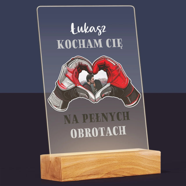 Zdjęcie I Podpis: Kocham Cię Na Pełnych Obrotach - Wydruk Na Szkle Akrylowym