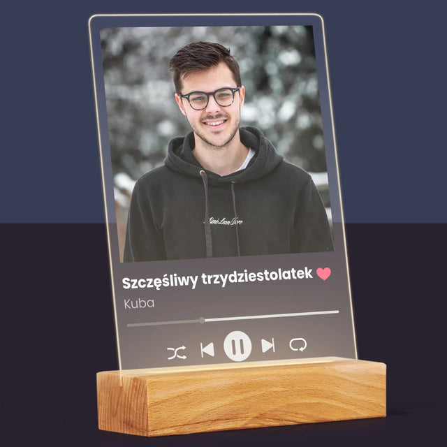 Zdjęcie I Podpis: Spotify Na 30 Urodziny - Wydruk Na Szkle Akrylowym