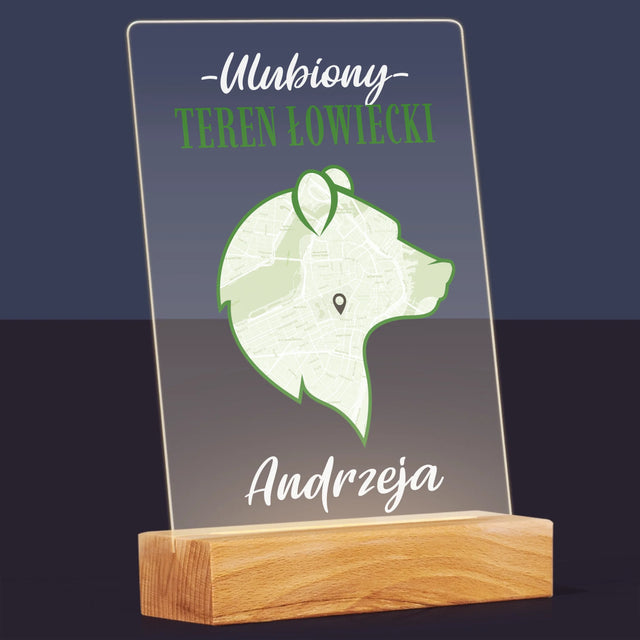 Mapa Miasta: Ulubiony Teren Łowiecki - Wydruk Na Szkle Akrylowym
