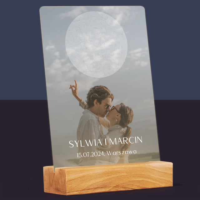 Mapa Gwiazd: Ślub - Wydruk Na Szkle Akrylowym