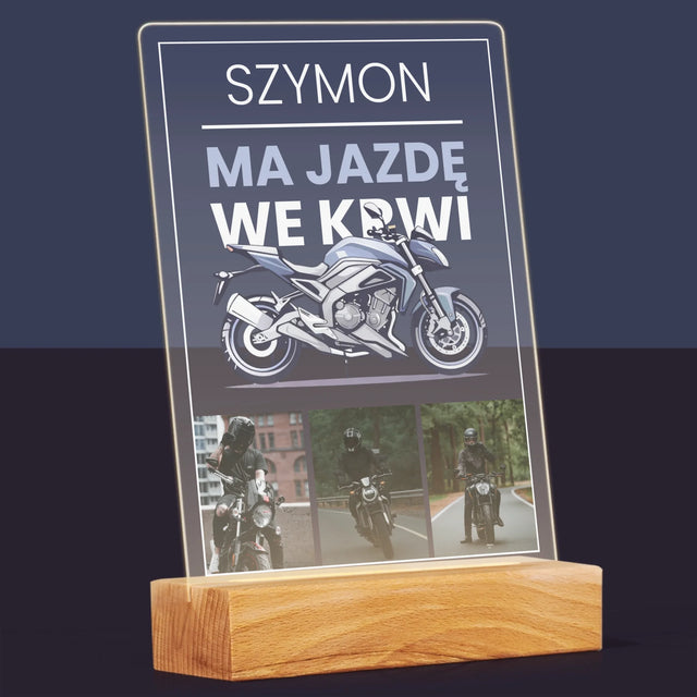 Fotokolaż: Ma Jazdę We Krwi - Wydruk Na Szkle Akrylowym