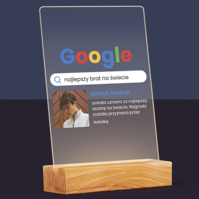 Zdjęcie I Podpis: Najlepszy Brat Wynik Google - Wydruk Na Szkle Akrylowym