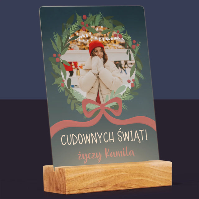 Zdjęcie I Podpis: Cudownych Świąt - Wydruk Na Szkle Akrylowym