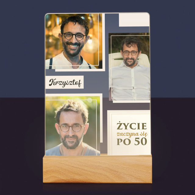 Fotokolaż: Życie Zaczyna Się Po 50 - Wydruk Na Szkle Akrylowym