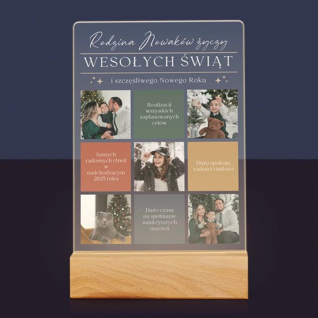 Fotokolaż: Wesołych Świąt Życzenia - Wydruk Na Szkle Akrylowym