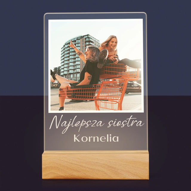Zdjęcie I Podpis: Dla Siostry - Wydruk Na Szkle Akrylowym