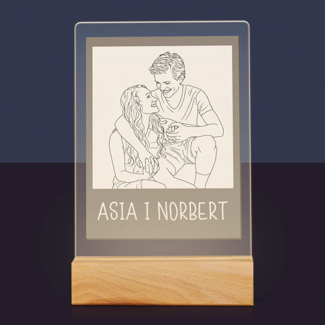 Zdjęcie i Podpis: Lineart Polaroid - Wydruk Na Szkle Akrylowym