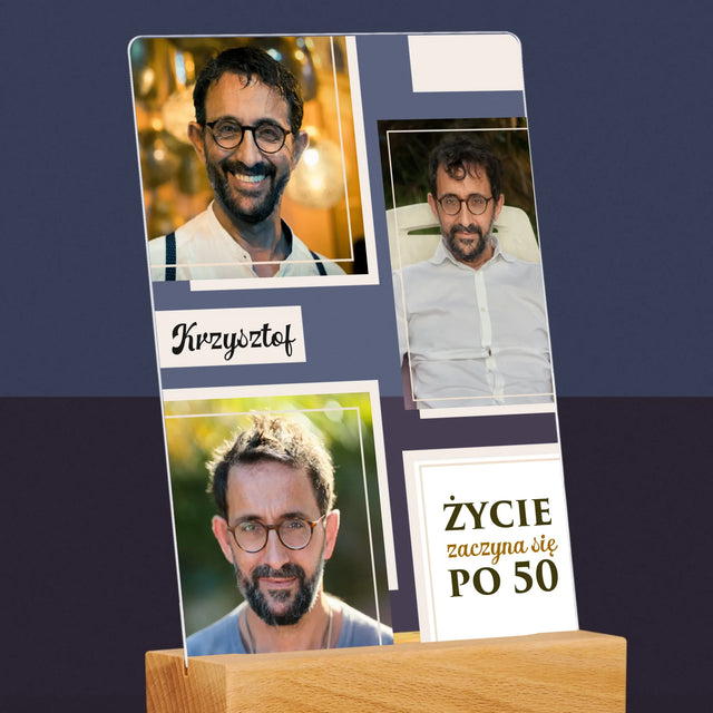 Fotokolaż: Życie Zaczyna Się Po 50 - Wydruk Na Szkle Akrylowym