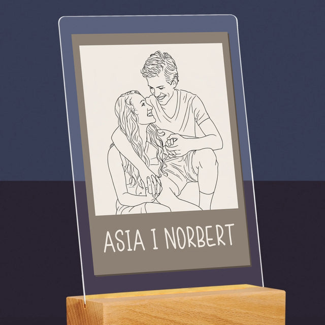 Zdjęcie i Podpis: Lineart Polaroid - Wydruk Na Szkle Akrylowym