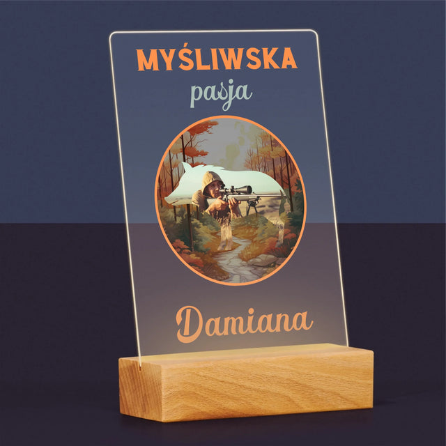 Zdjęcie I Podpis: Myśliwska Pasja - Wydruk Na Szkle Akrylowym