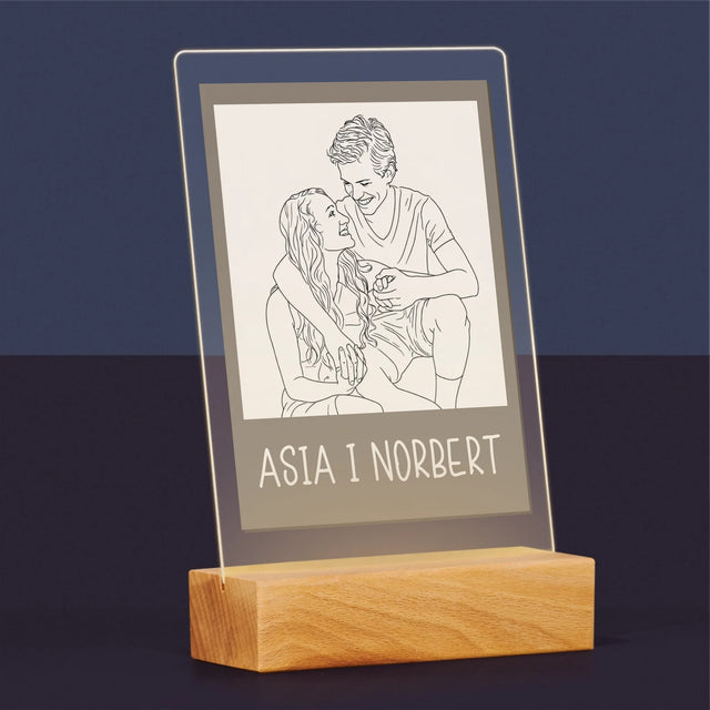 Zdjęcie i Podpis: Lineart Polaroid - Wydruk Na Szkle Akrylowym