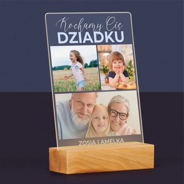 Fotokolaż: Kochamy Cię Dziadku - Wydruk Na Szkle Akrylowym