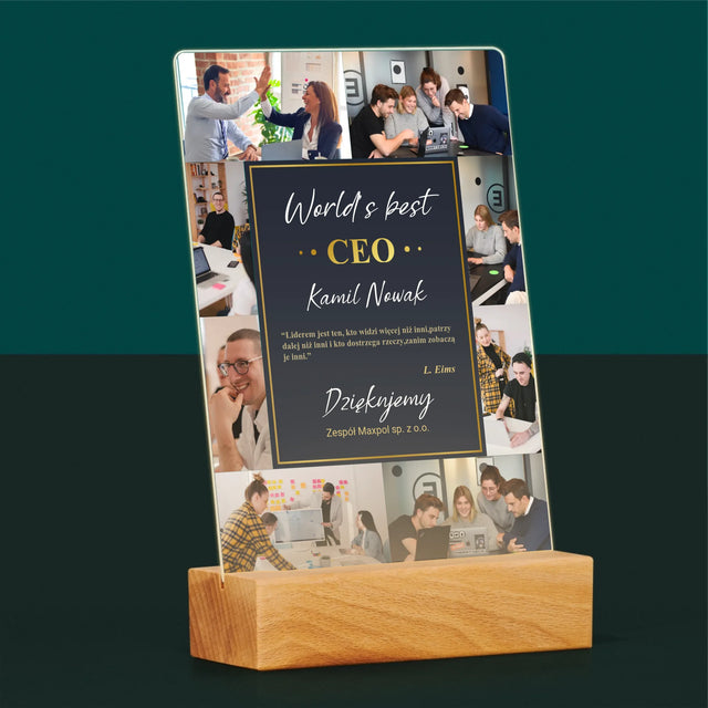 Fotokolaż: World’S Best Ceo - Wydruk Na Szkle Akrylowym