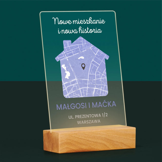 Mapa Miasta: Nowe Mieszkanie - Wydruk Na Szkle Akrylowym