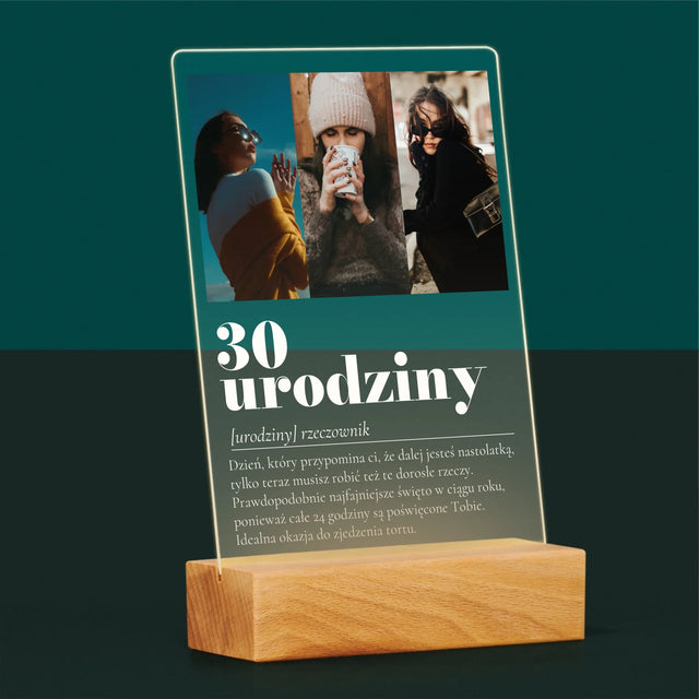 Fotokolaż: 30 Urodziny Definicja - Wydruk Na Szkle Akrylowym
