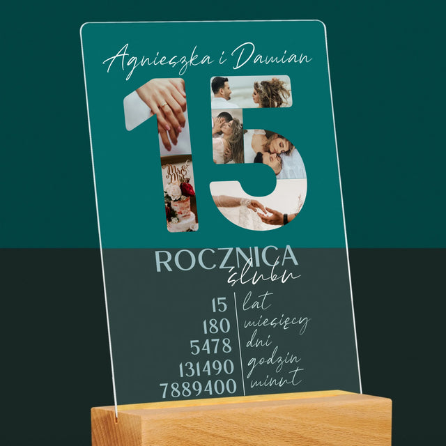 Słowo Ze Zdjęć: 15 Rocznica Ślubu - Wydruk Na Szkle Akrylowym