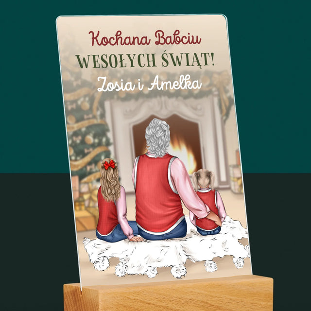 Kreator Postaci: Babciu Wesołych Świąt - Wydruk Na Szkle Akrylowym