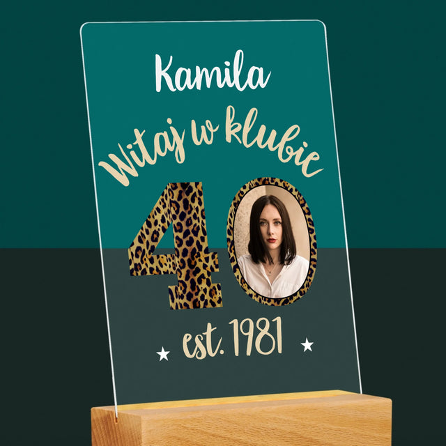 Zdjęcie I Podpis: Witaj W Klubie 40 - Wydruk Na Szkle Akrylowym
