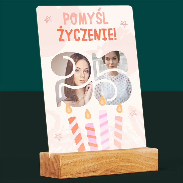 Słowo ze Zdjęć: Pomyśl Życzenie - Wydruk Na Szkle Akrylowym