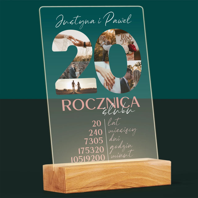 Słowo Ze Zdjęć: 20 Rocznica Ślubu - Wydruk Na Szkle Akrylowym