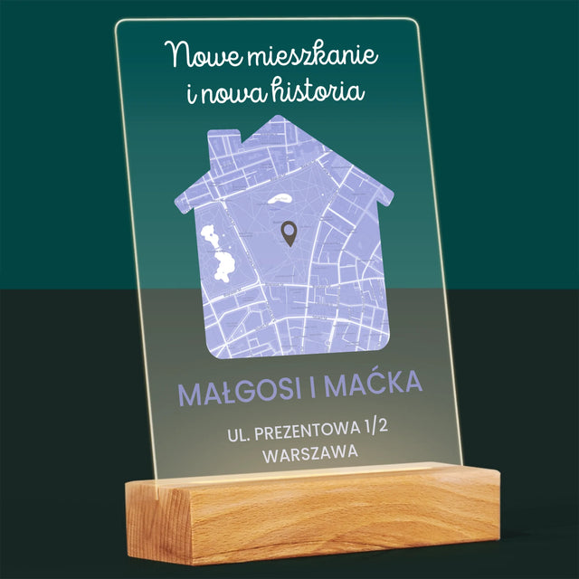 Mapa Miasta: Nowe Mieszkanie - Wydruk Na Szkle Akrylowym