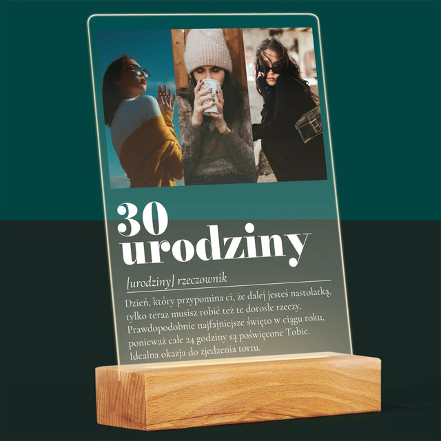 Fotokolaż: 30 Urodziny Definicja - Wydruk Na Szkle Akrylowym