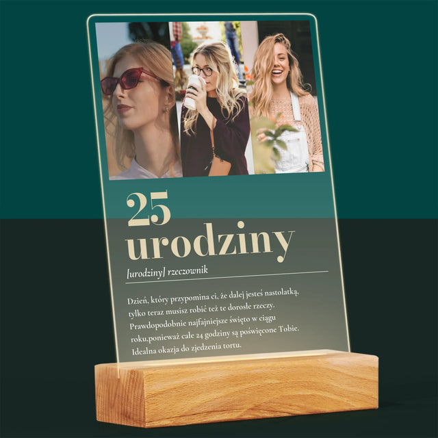 Fotokolaż: 25 Urodziny Definicja - Wydruk Na Szkle Akrylowym