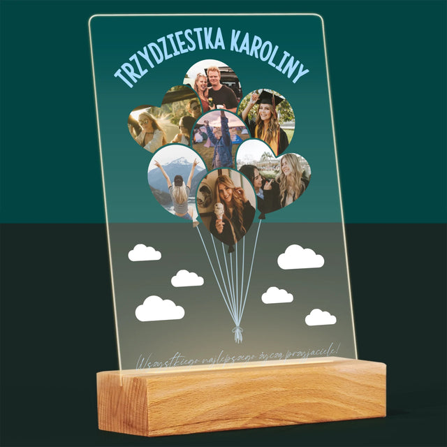 Kształt Ze Zdjęć: Trzydziestka Balony - Wydruk Na Szkle Akrylowym